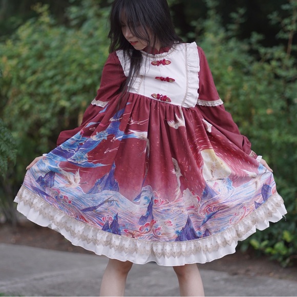 lolita red dress small - Picture 2 of 6